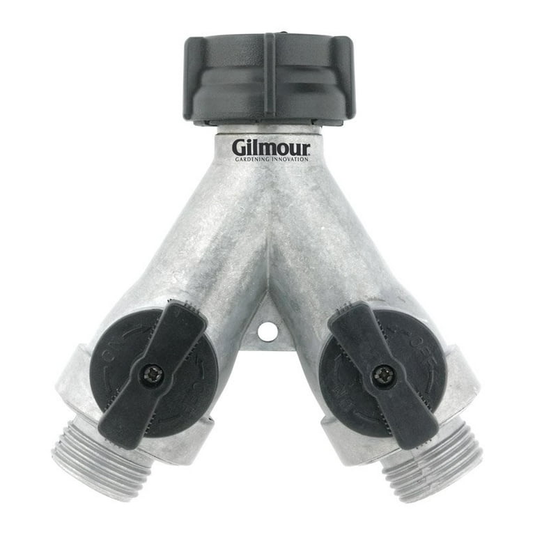 Gilmour 3/4 in. Metal Threaded Male Y-Hose Connector with Shut Offs Gilmour 3/4 in. Metal Threaded Male Y-Hose Connector with Shut Offs