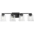 thumbnail image 1 of Gilmour Collection Four-Light Modern Farmhouse Matte Black Clear Glass Bath Vanity Light, 1 of 2