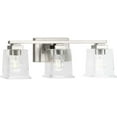 thumbnail image 1 of Gilmour Collection Three-Light Modern Farmhouse Brushed Nickel Clear Glass Bath Vanity Light, 1 of 2