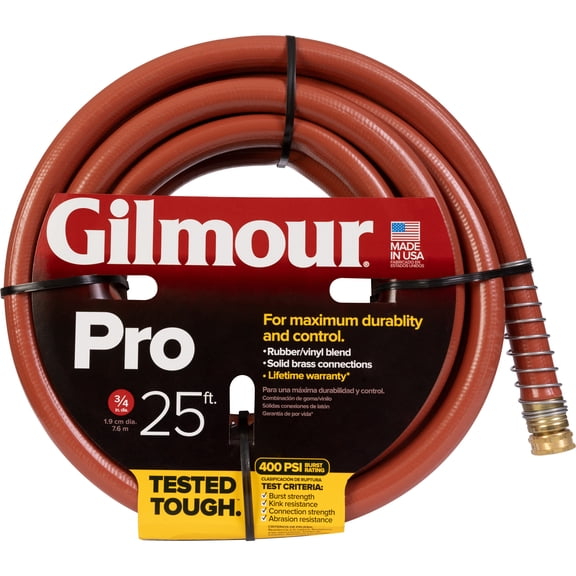 Gilmour Pro Farm & Ranch 5/8" x 90' Heavy Duty Water Hose, Red