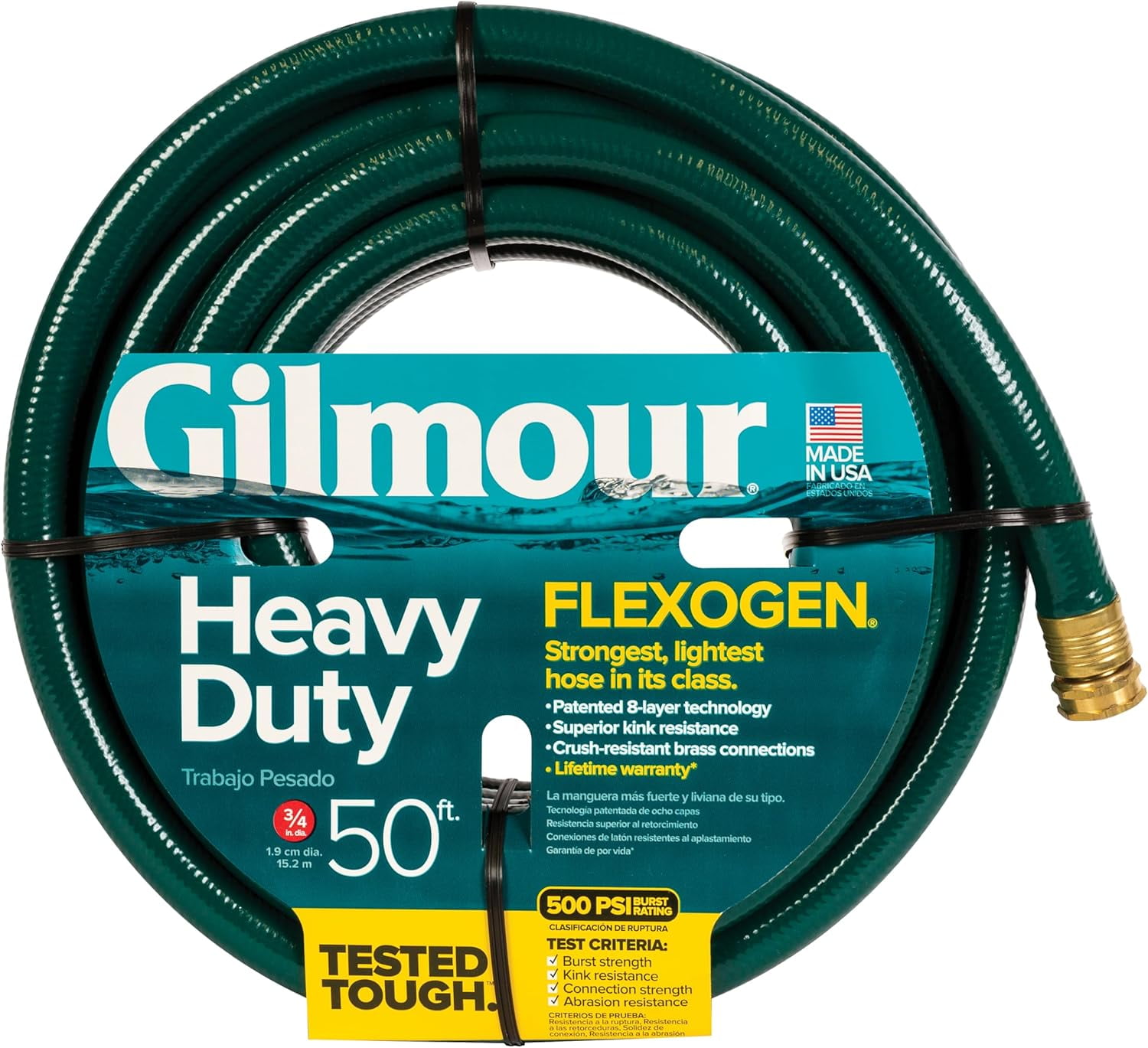 Gilmour Flexogen 3/4 in x 50 ft Garden Hose, Heavy Duty Water Hose ...