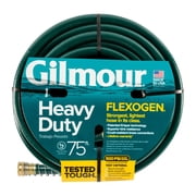 Gilmour Flexogen 75ft Heavy Duty Garden Hose, 5/8" All-Weather Water Hose with Crush-Resistant Brass Fittings, 500 PSI Burst Strength, Kink & Leak Resistant