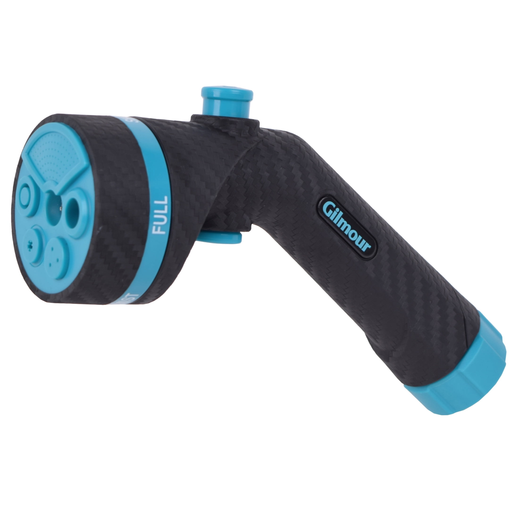 Gilmour Heavy Duty 5-Pattern Garden Hose Nozzle with Swivel Connect, Push Button Control, Ergonomic Non-Slip Grip