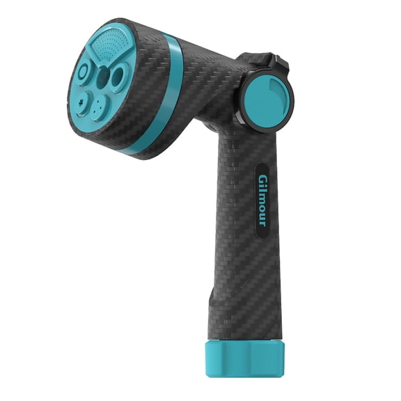 Gilmour Heavy Duty 5-Pattern Garden Hose Nozzle with Swivel Connect, Thumb Control, Ergonomic Non-Slip Grip