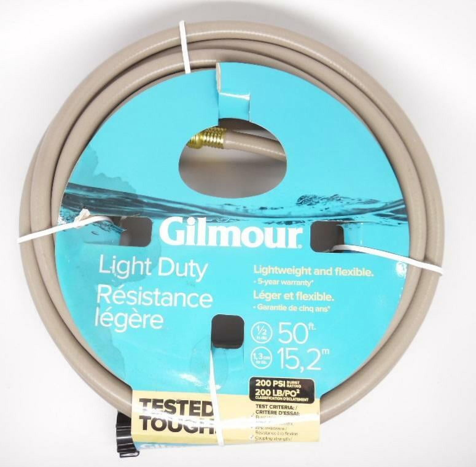 Gilmour Light Duty Lightwieght and Flexible 50ft 1/2" Garden Watering Hose - Tan