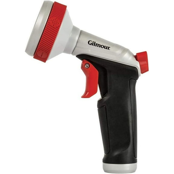Gilmour Professional 8 Pattern Watering Nozzle, Click Control Trigger, Durable Metal Construction