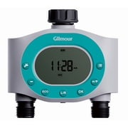 Gilmour Single Outlet LCD Water Timer, Programmable Hose-End Sprinkler Timer with Leak Alert, Rain Delay, Manual Override & 1 240 Min Runtime, Easy Tool-Free Install