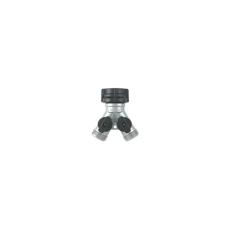 Gilmour Zinc Threaded Male Y-Hose Connector with Shut Offs