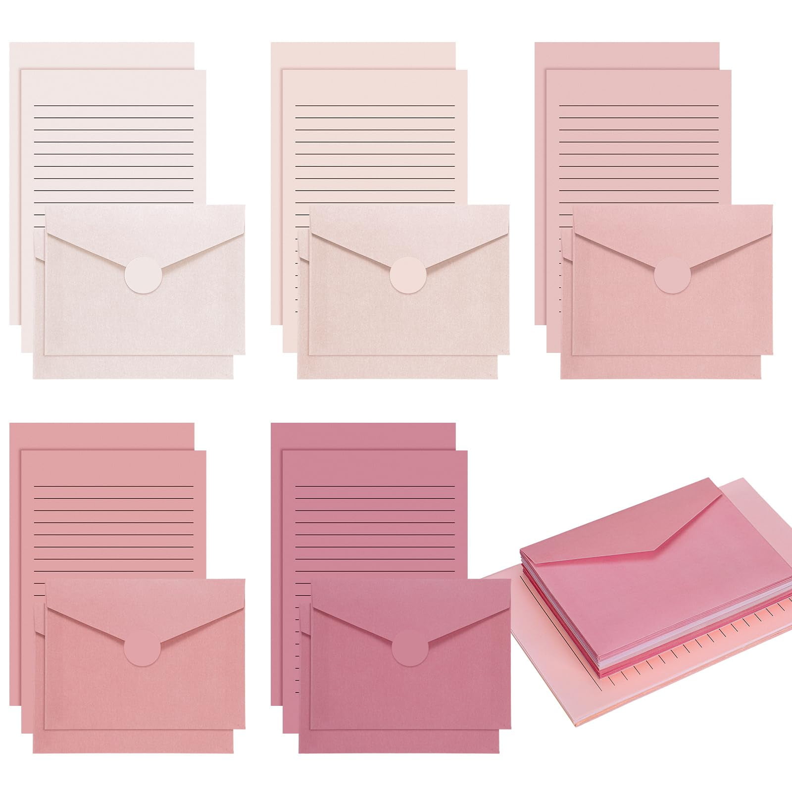 Gilprop 100 Pcs Stationery Paper Lined Stationery Paper and Envelopes