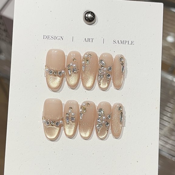 [Gilt Butterfly Dream] Thousand gold wind flash champagne gold gradual change cat eye design sense spell diamond wear armor