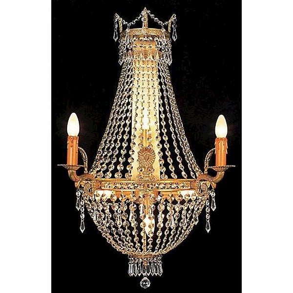Gold and Crystal 33" Traditional Chandelier Sconce