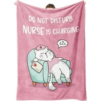 GiltGlimmer Funny Nurse Gifts for Women, Nurse is Charging Blanket, LPN RN Birthday Appreciation Gift for Nurses Practitioner, Nursing Student Graduation Gift, Nurses WeekDay Gifts 60 x 50, Pink