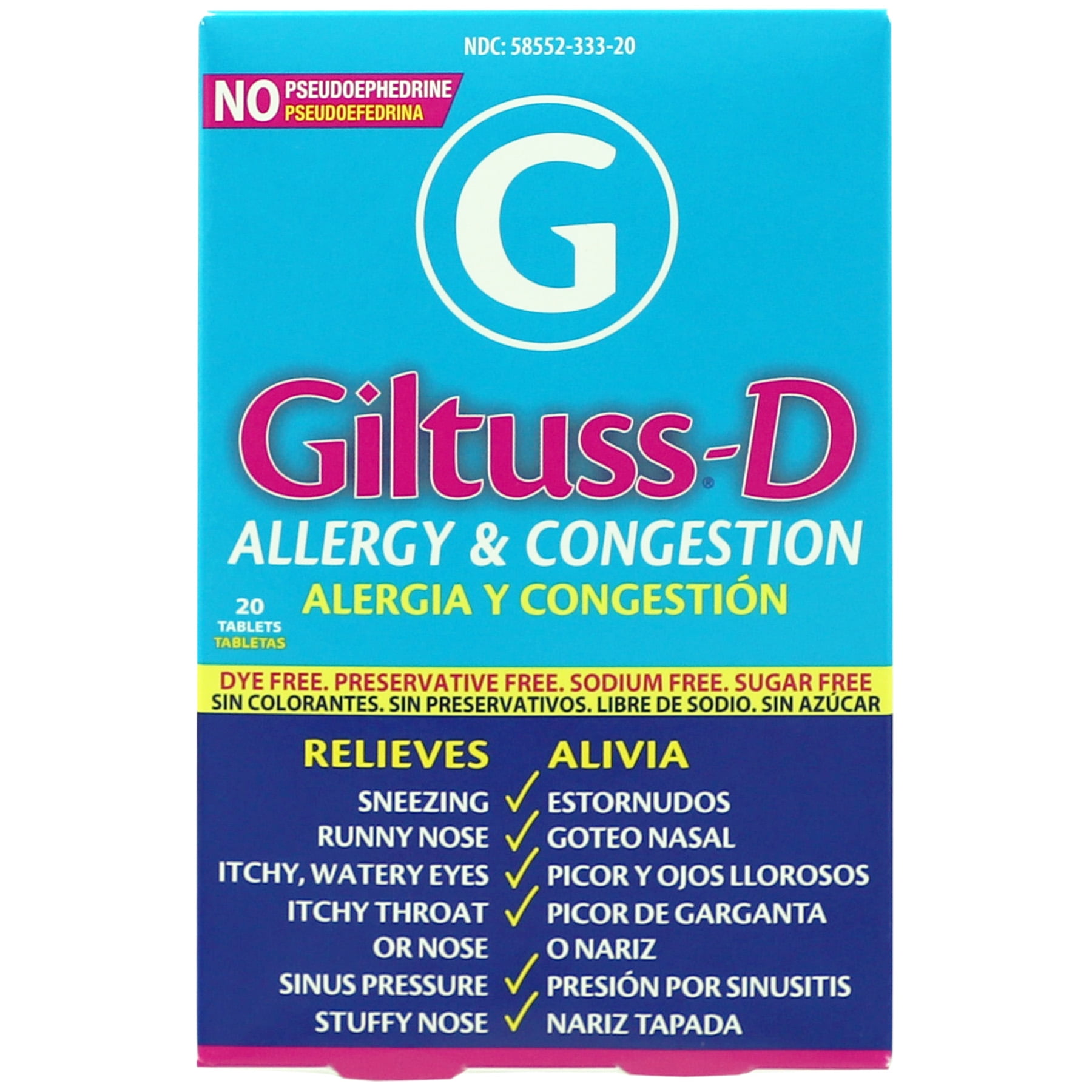 GiltussD Allergy and Congestion, Helps You Relieve Allergy Symptoms