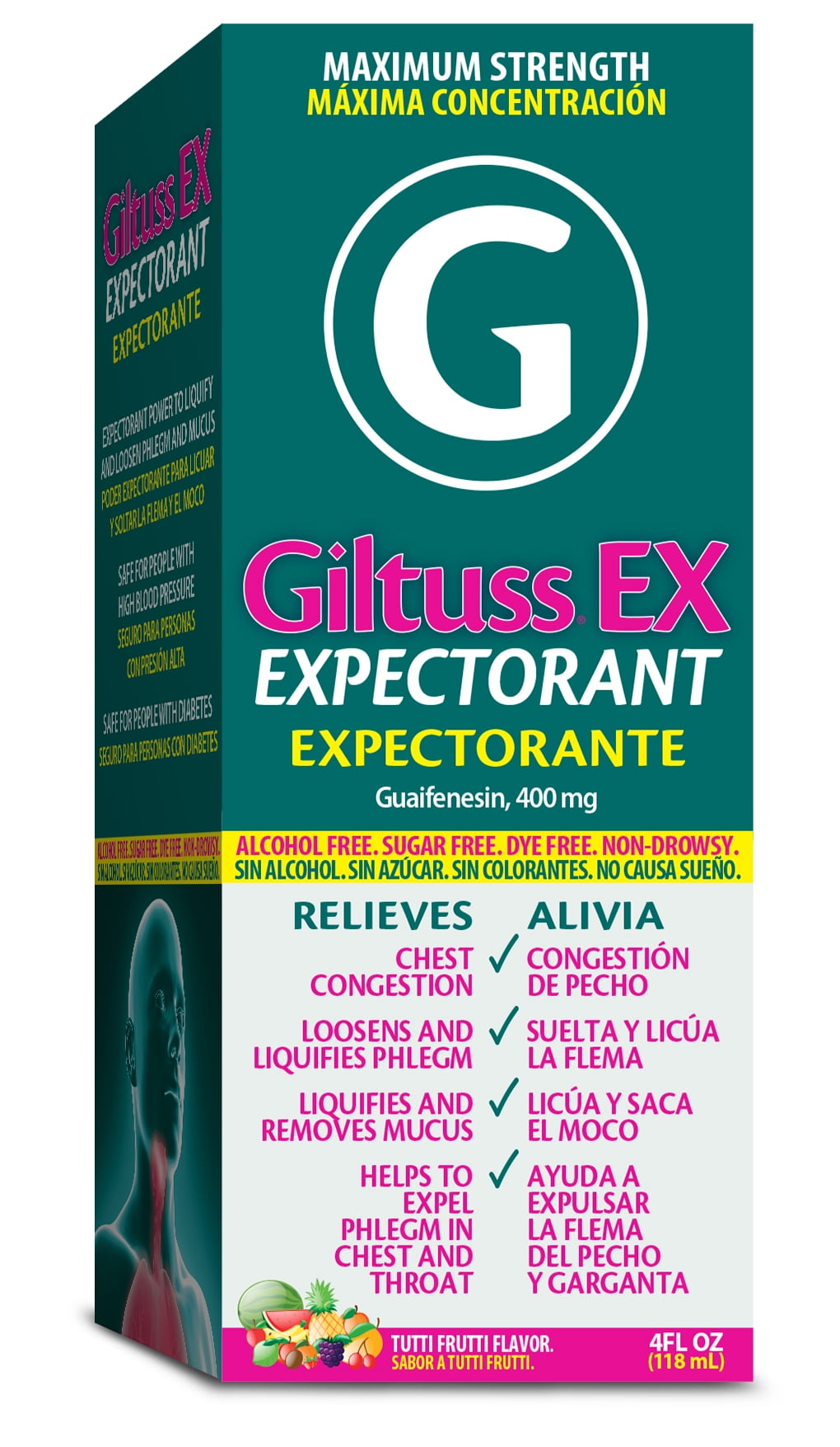 Giltuss EX Expectorant Maximum Strength Syrup, 4 fl oz (118 ml