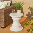 thumbnail image 1 of Giltzhome Antique Decorative Garden Stool, 18.25" H Heavy Duty Faux Terrazzo Chess Pedestal Accent Table, End Side Table, Planter Stand for Garden Patio Lawn Home Indoor Outdoor, White, 1 of 18