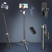Stabilizer Auto Face Tracking Tripod That Follows Your Movement, Selfie Stick For iPhone With Remote & Light 360 Rotation, Gimbal Stabilizer Phone Stand For Video Recording Vlog Content Creator