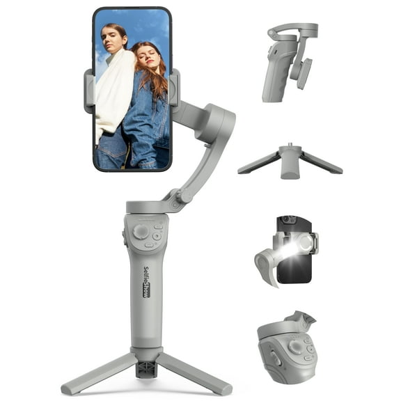 Gimbal Stabilizer for Smartphones, 3-Axis Phone Gimbal, Intelligent Gimbals with Face/Object Tracking, Portable and Foldable, Vlogging Stabilizer for Android and iPhone 15 14 13 12, YouTube TikTok