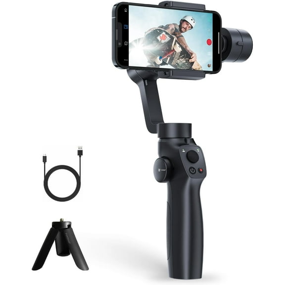 Gimbal Stabilizer for , Phone Gimbal w/Focus Wheel for 16 15 Pro Max Android 3-Axis Phone Stabilizer for Video Recording Vlog