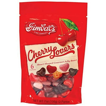 Gimbal's Cherry Lovers Heart Shaped Jelly Beans, 7oz.