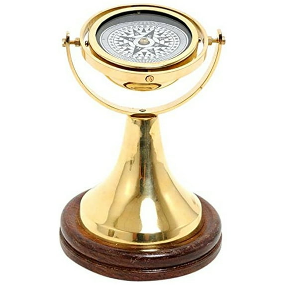 Gimbaled Compass on wood base
