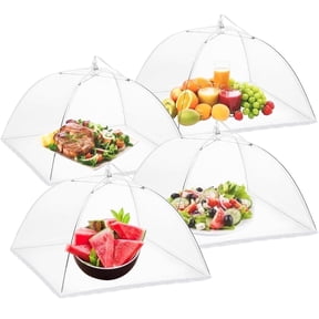 Gimgong Outdoor Food Covers, 4-Pack Reusable Mesh Screen, Pop-Up Design for BBQ, Camping, Picnic, 14-Inch