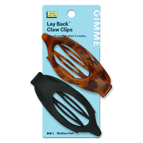 Gimme Beauty Claw Clip Medium Oval Lay-Flat Black/Tortoise 2 Count