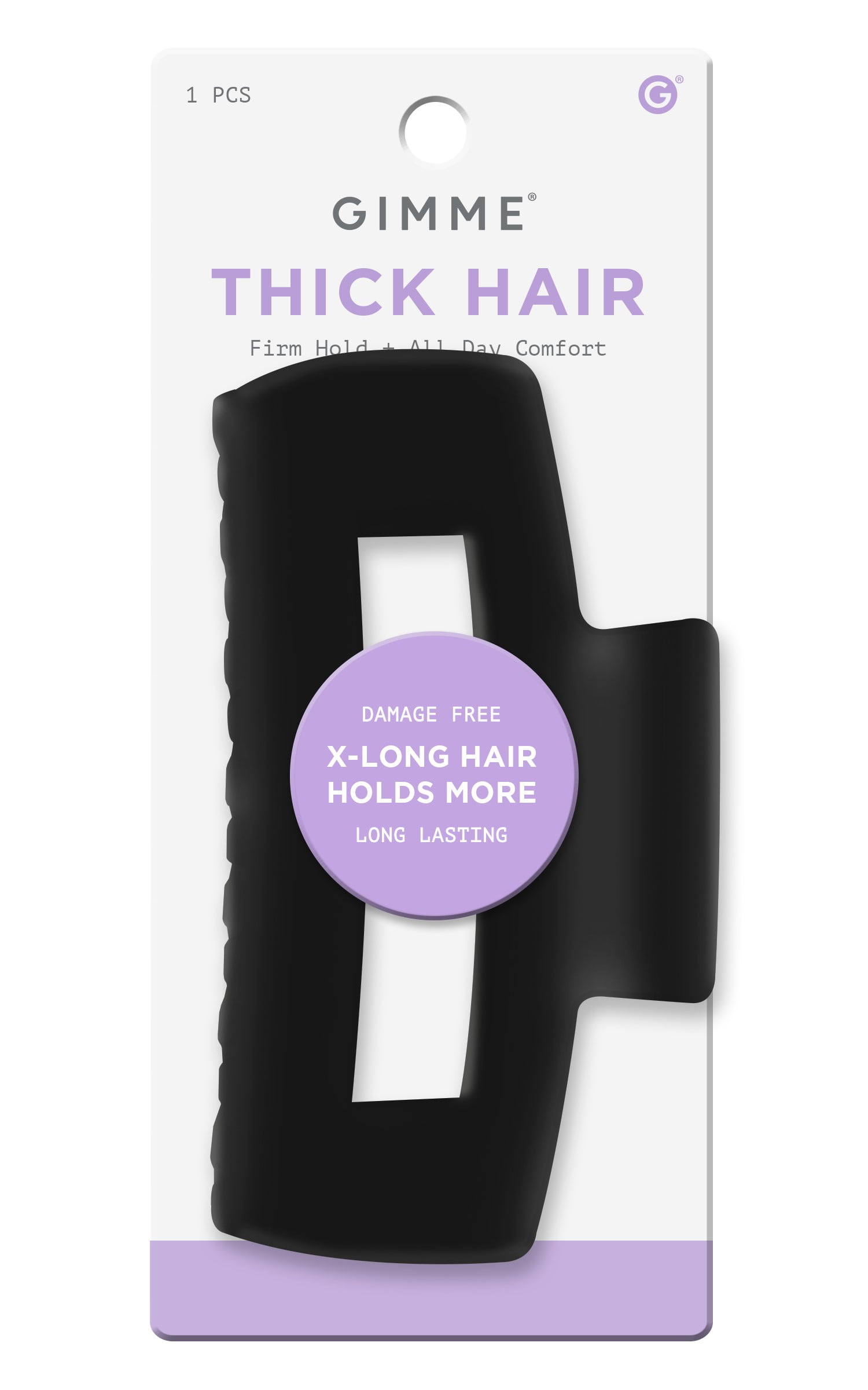Beauty Large Cavity Claw Clip For Thick Hair, Black, 1 Count