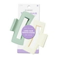 thumbnail image 1 of Gimme Beauty Claw Clip, Thick Rectangle, Green/Sand, 2 Count, 1 of 10