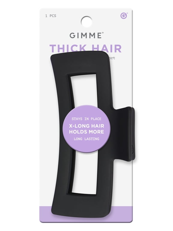 Beauty XL Rectangle Claw Clip For Thick Hair, Black, 1 Count