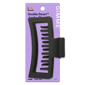 Gimme Beauty Claw Clip Thick Rectangle Xtra Large Double Teeth Black 1 Ct