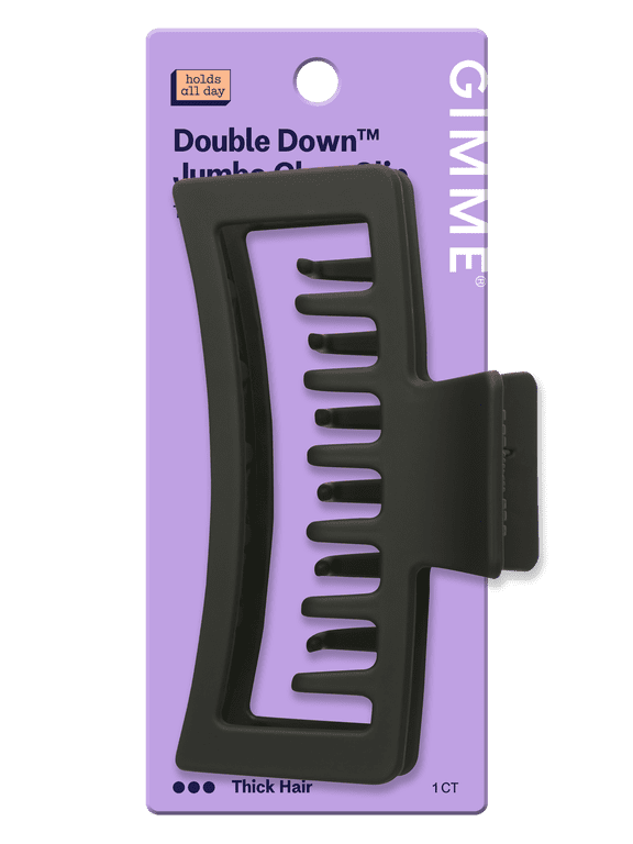 Beauty Claw Clip Thick Rectangle Xtra Large Double Teeth Black 1 Ct