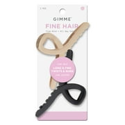 Gimme Beauty Claw Clip Tie Fine Hair Black/Tan 2 Ct