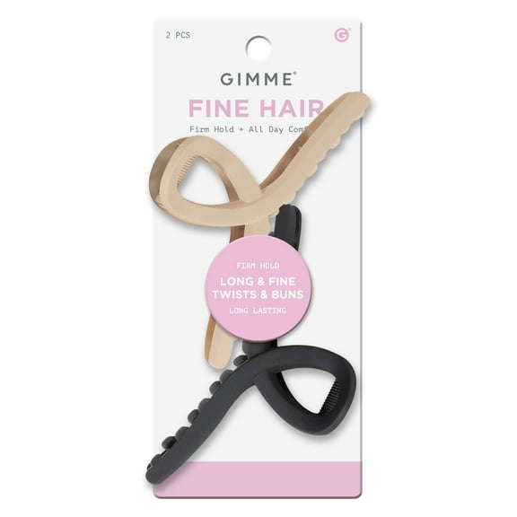 Gimme Beauty Tie Claw Clip For Fine Hair, Black Tan, 2 Count