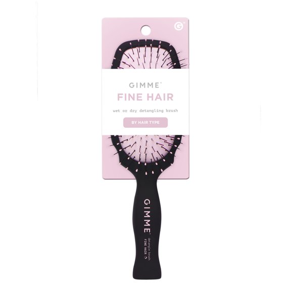 Gimme Beauty Detangling Brush - Curved Paddle Brush for Breakage-Free Detangling - Anti-Static & Frizz - Soft Glide with Ball-Tipped Bristles - Heat-Resistant Styling Tool - Fine Hair