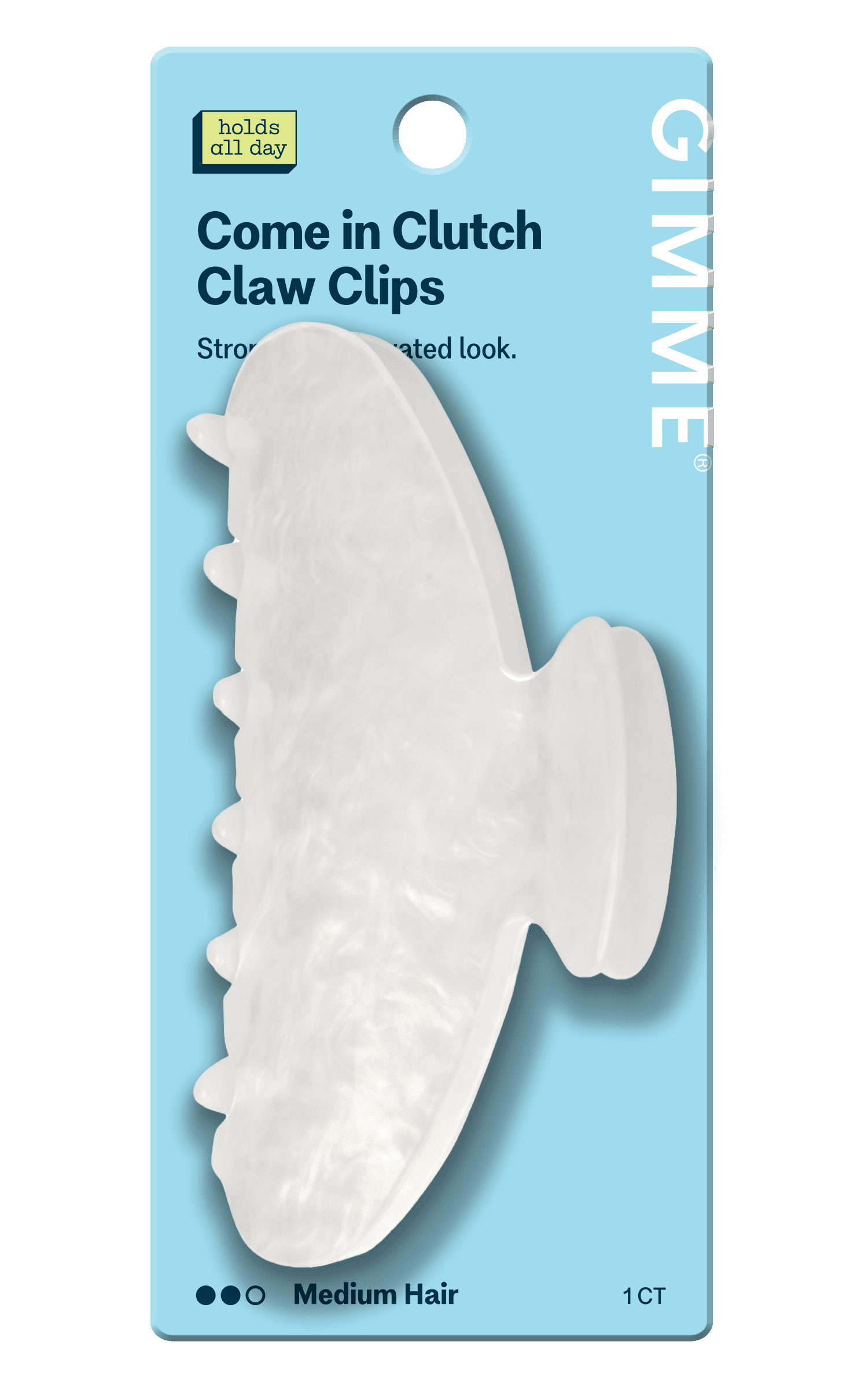 Gimme Beauty Pearlescent Fashion Claw Clip for Medium Hair - Adult and Teen Size, Eco-Friendly Design