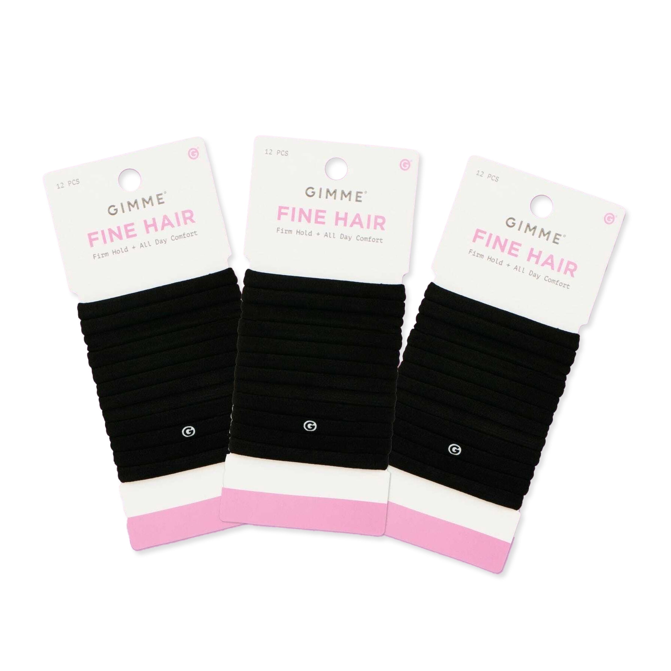 Gimme Beauty Fine Hair Ties Seamless Nylon - 36 Pack, Black