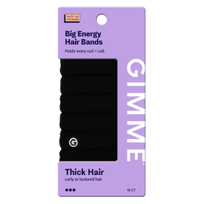 Gimme Beauty Seamless Hair Ties for Long Hair, Ponytail Holder, Black, 10 Count