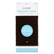 Gimme Beauty Seamless Low Profile Hair Ties for Medium Hair, Ponytail Holder, Dark Brown, 20 Count