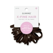 Gimme Beauty Seamless Hair Ties for Extra Fine Hair, Ponytail Holder, Dark Brown, 20 Count