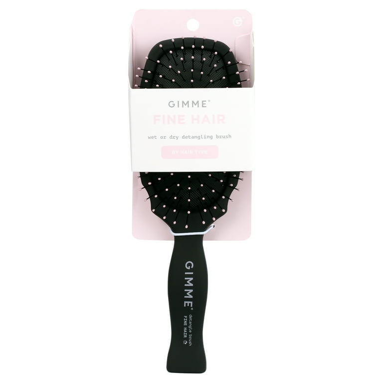 Gimme Beauty Hairbrush Detangle Fine Hair Synthetic Bristles Black