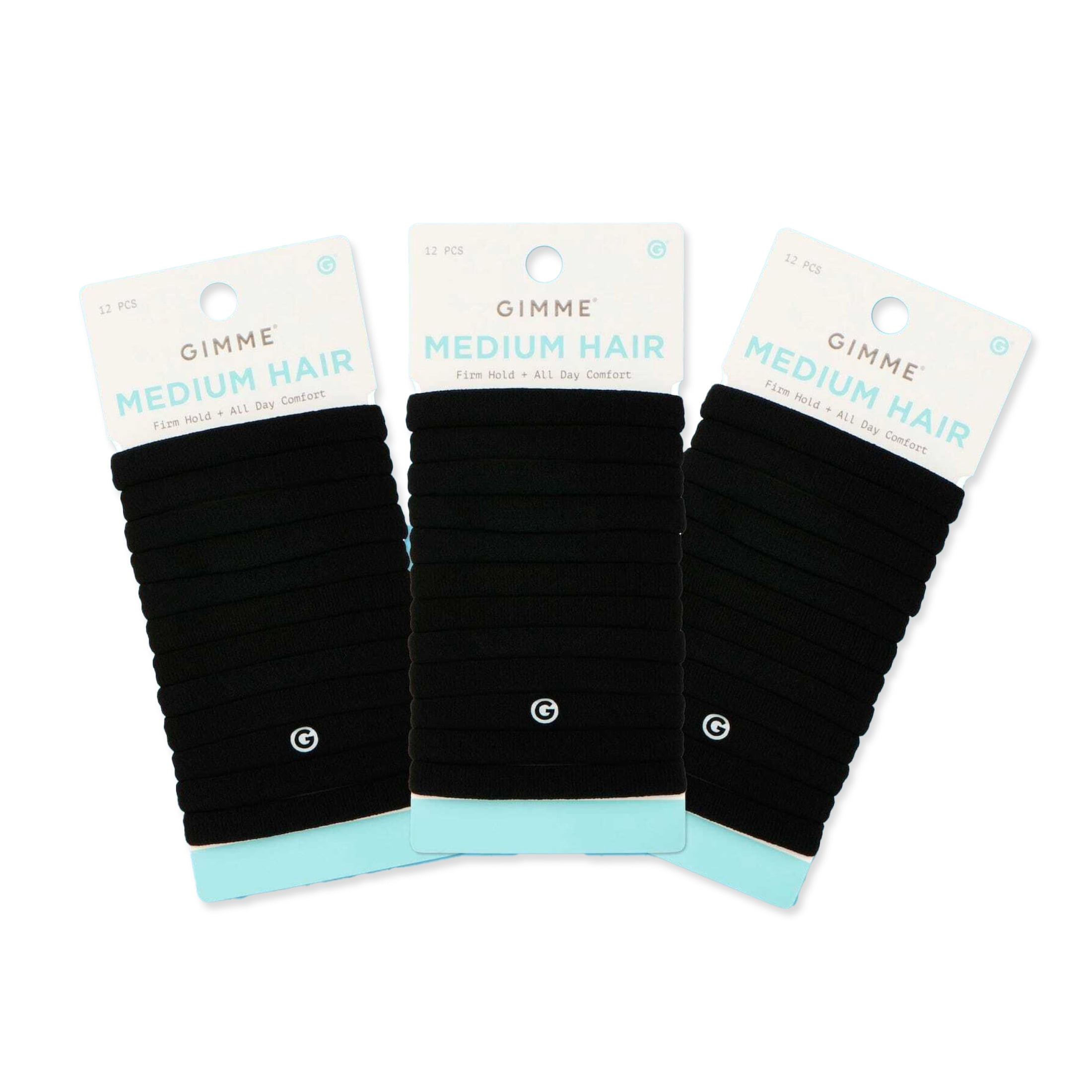 Gimme Beauty Medium Hair Ties Seamless Nylon - 36 Pack, Black