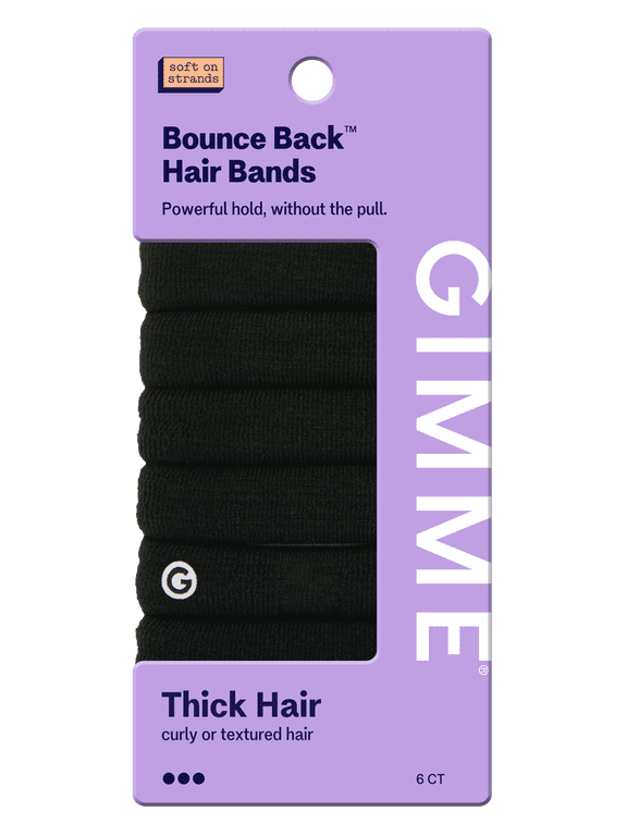Beauty Seamless Extra Stretch Hair Ties for Thick Hair, Ponytail Holder, Black, 6 Count