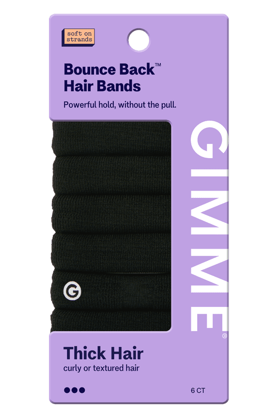 Beauty Seamless Extra Stretch Hair Ties for Thick Hair, Ponytail Holder, Black, 6 Count