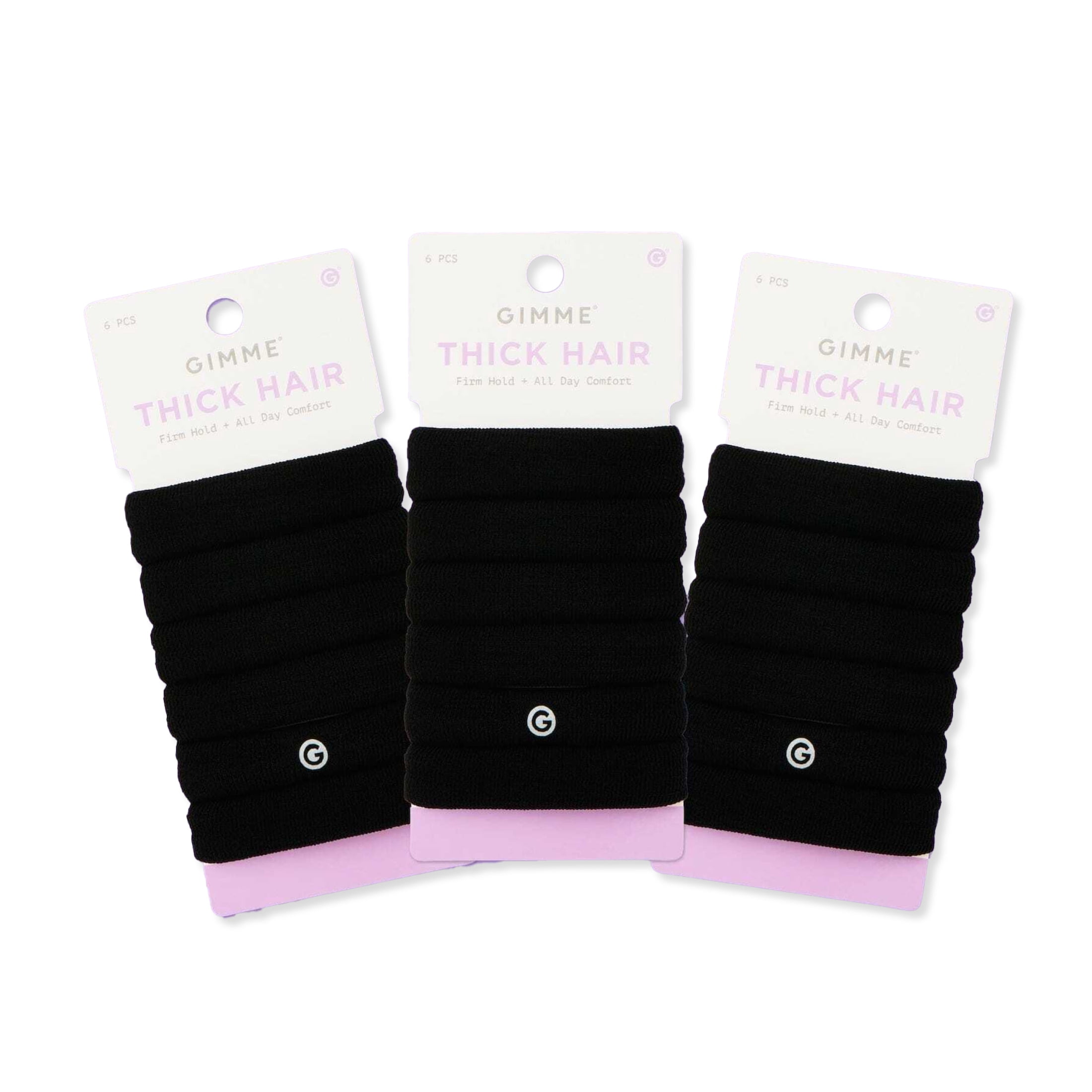 Gimme Beauty Thick Hair Ties Seamless Nylon - 18 Pack, Black
