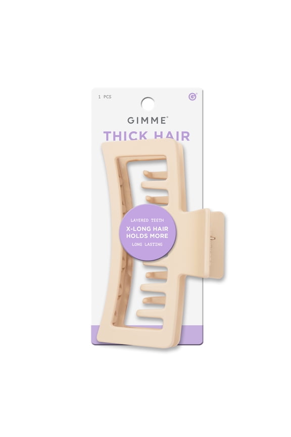 Beauty Thick Rectangle Double Teeth Claw Clip - Blonde