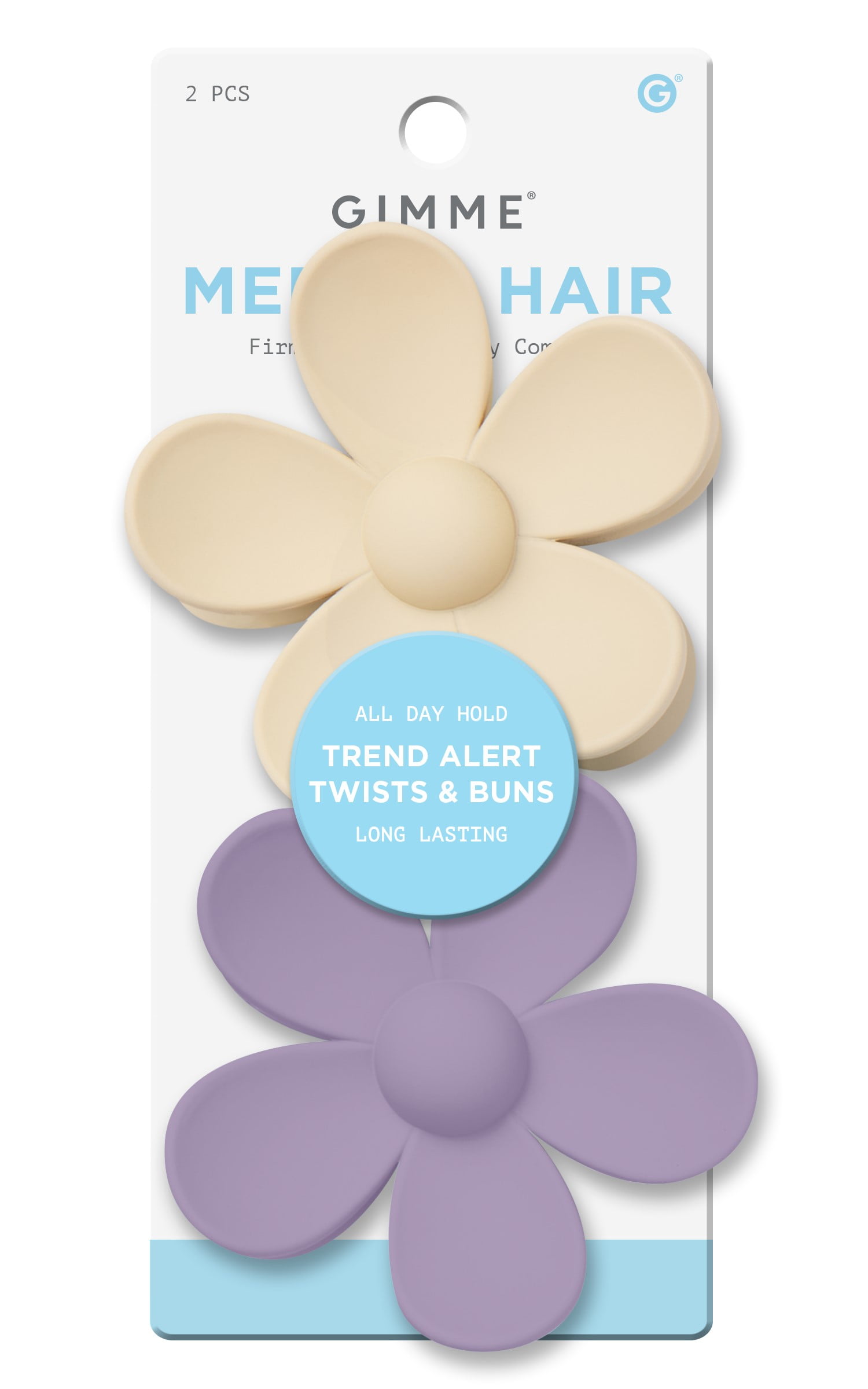 Gimme Beauty Daisy Flower Claw Clip for Medium Hair, Purple Cream
