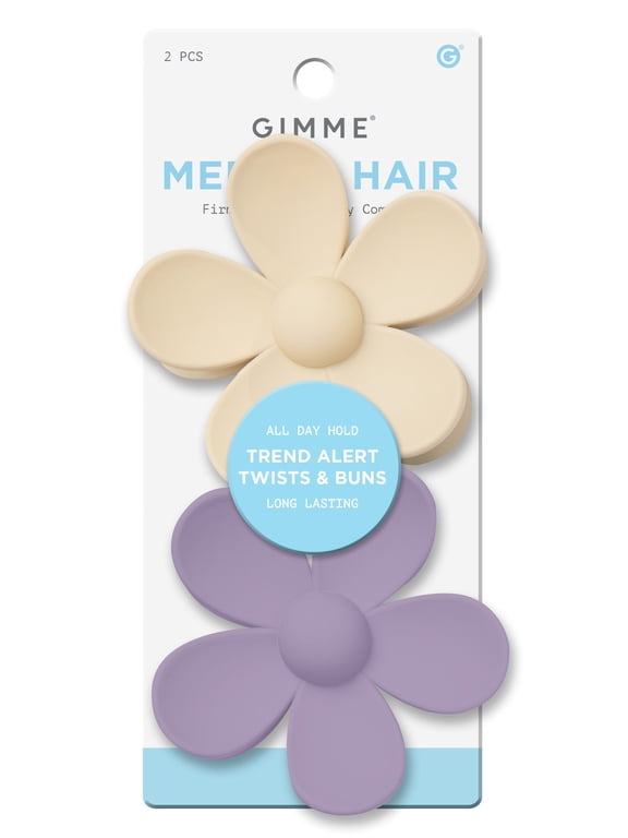 Beauty Daisy Flower Claw Clip for Medium Hair, Purple Cream, 2 Count