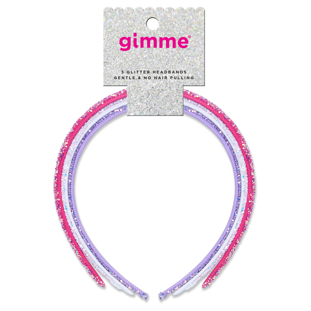 Gimme Glitter Headbands,Fashion Headband, Assorted Colors, 3 Ct