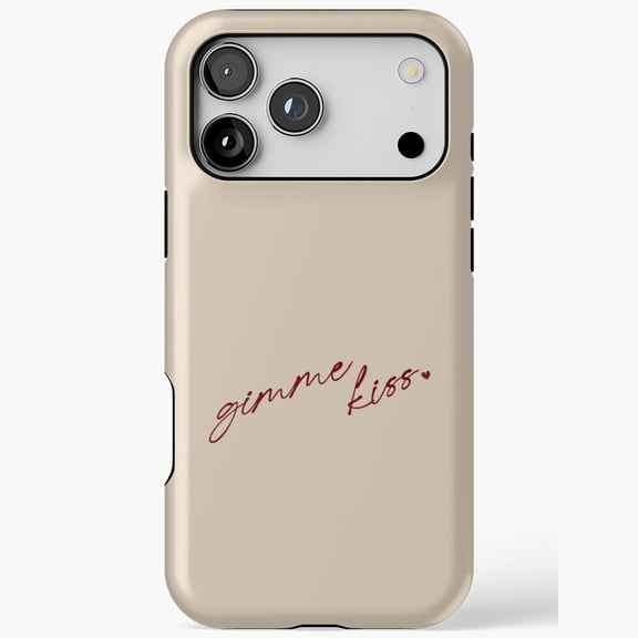 Gimme Kiss Cute Romantic Script Design Valentine Phone Case 17 16 15 14 13 12 11 Pro Max
