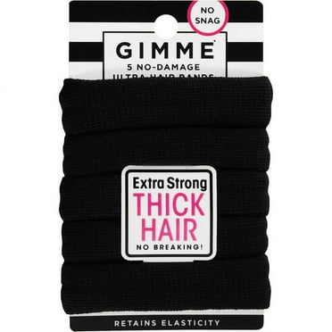 Gimme Ponytail Holder Hair Tie for Thick Hair, Black, 5 Ct